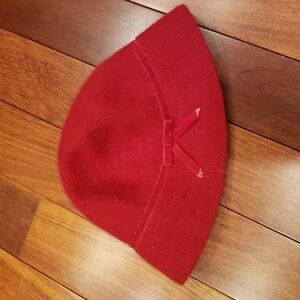 Women's Red Dressy Winter hat. Size Small / Medium